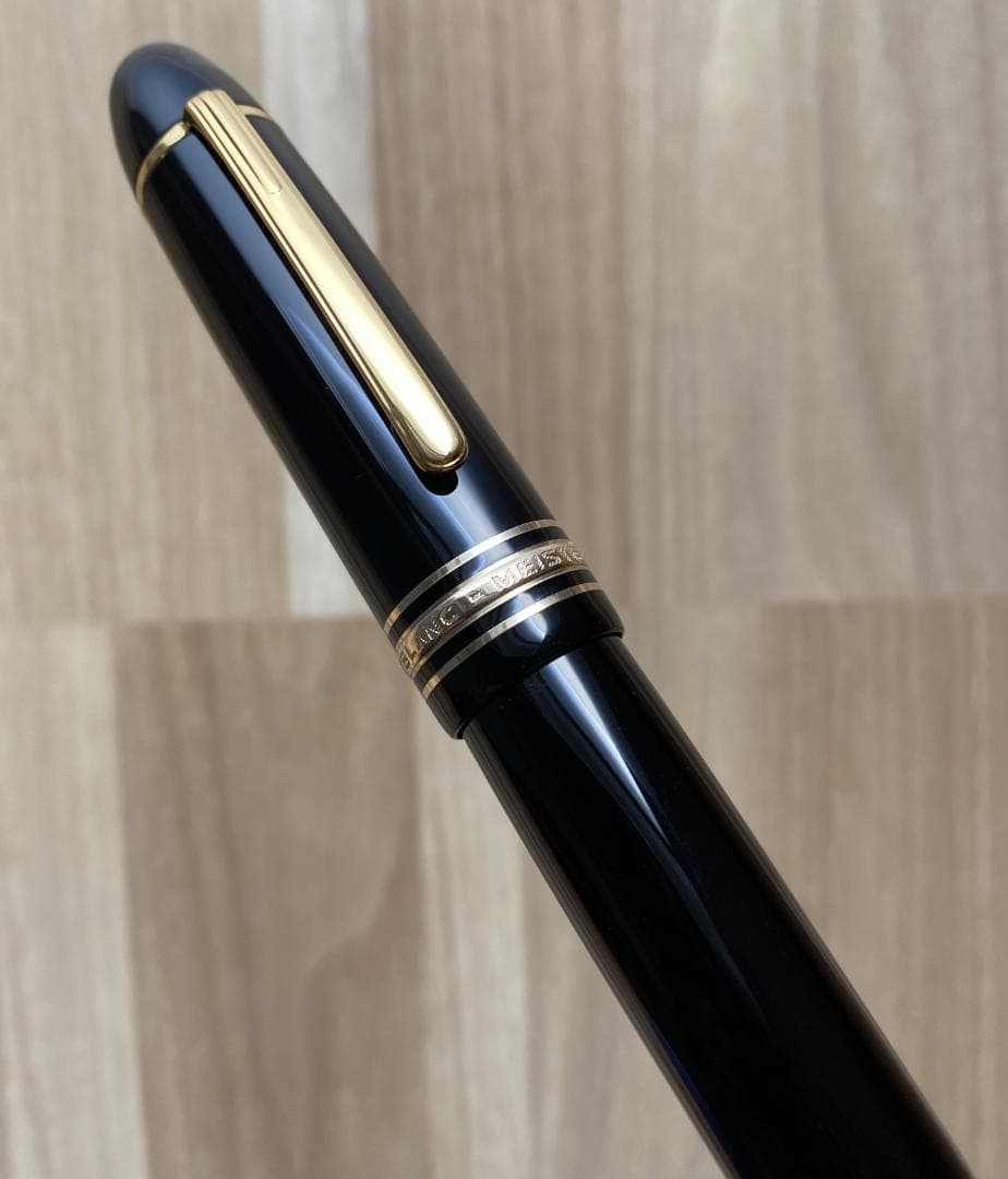 未使用に近い モンブラン 149 14C 細字 エボナイト製 吸入式 万年筆