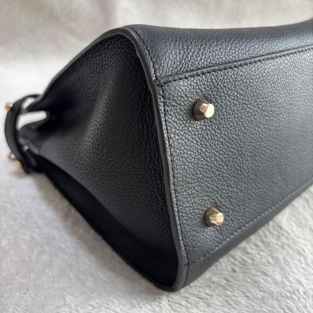 ✨️美品 FURLA フルラ PIN レザー ハンドバッグ 2WAY ブラック