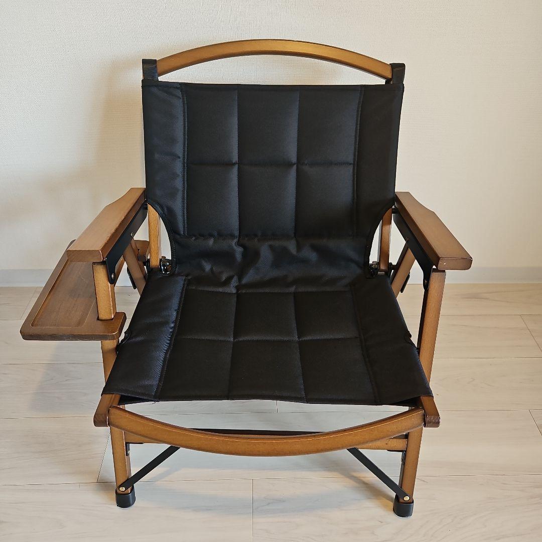 美品 クイックキャンプウッドローチェア