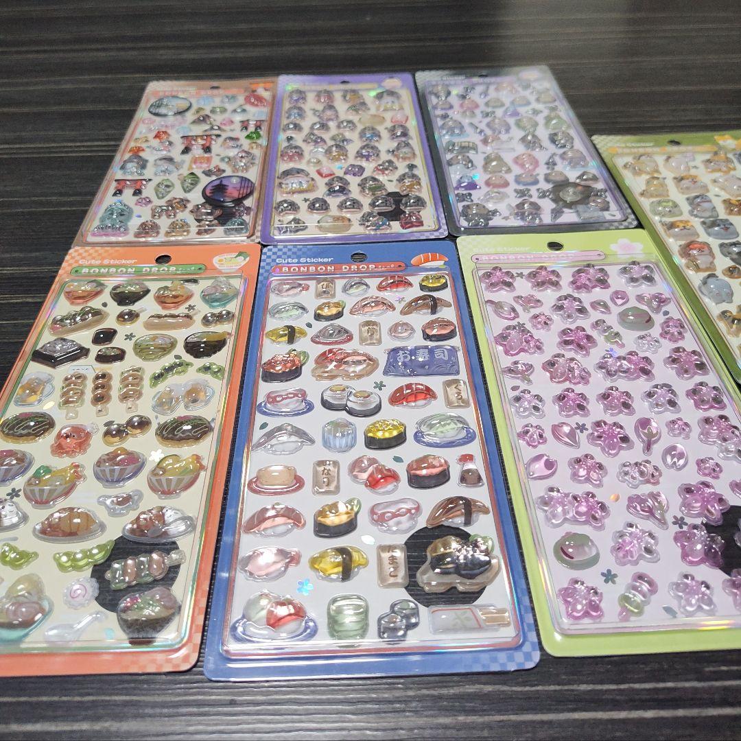 ボンボンドロップシール　和柄　7点