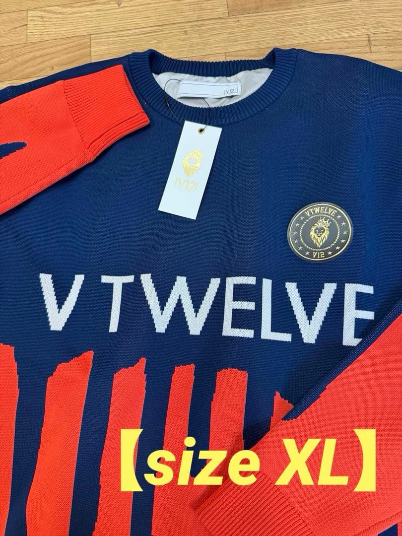 ¥28,600新品正規品【V12/XL】裏地付きクルーネックニット長袖カットソー