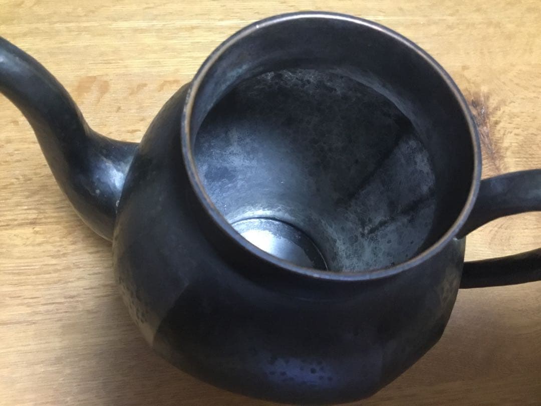 玉川堂　墨黒コーヒーポット水柱やかん美品