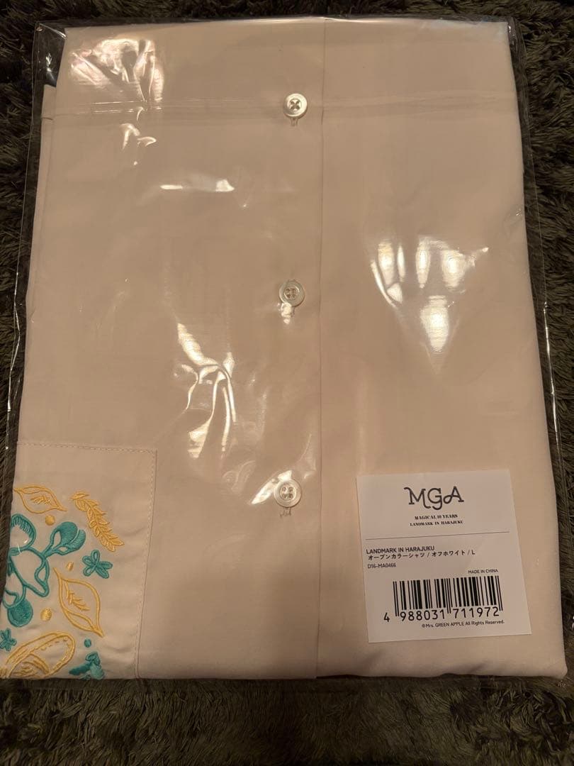 Mrs.GREEN APPLE オープンカラーシャツ オフホワイト (Lサイズ)