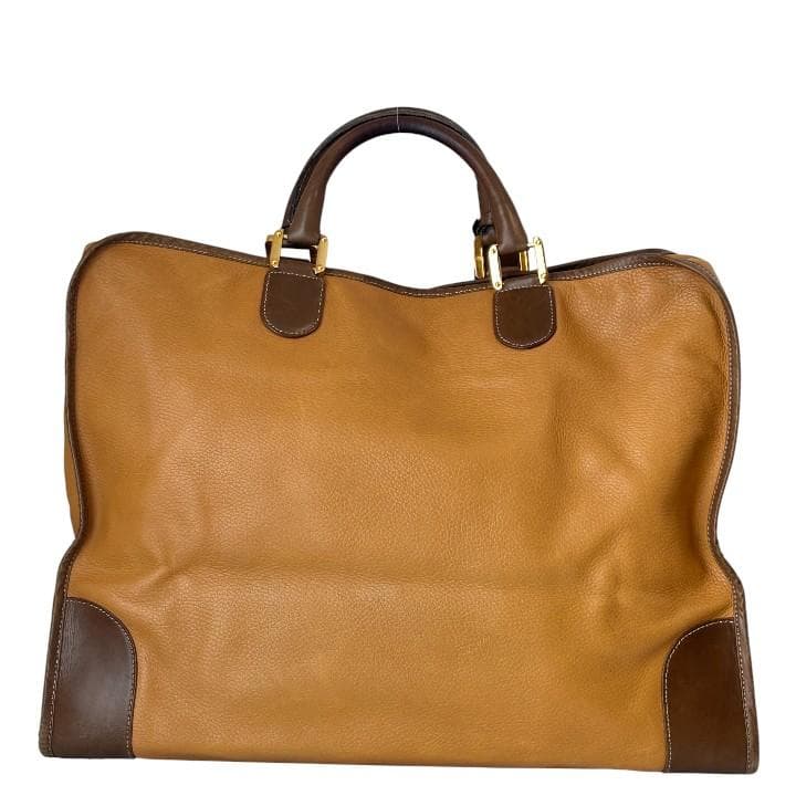 LOEWE ロエベ アナグラム レザー ボストンバッグ ブラウン系 50cm