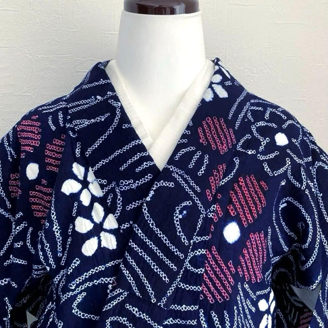かなろうず　有松鳴海絞り浴衣　手縫い　上質　濃紺　絞り浴衣　No.6-68