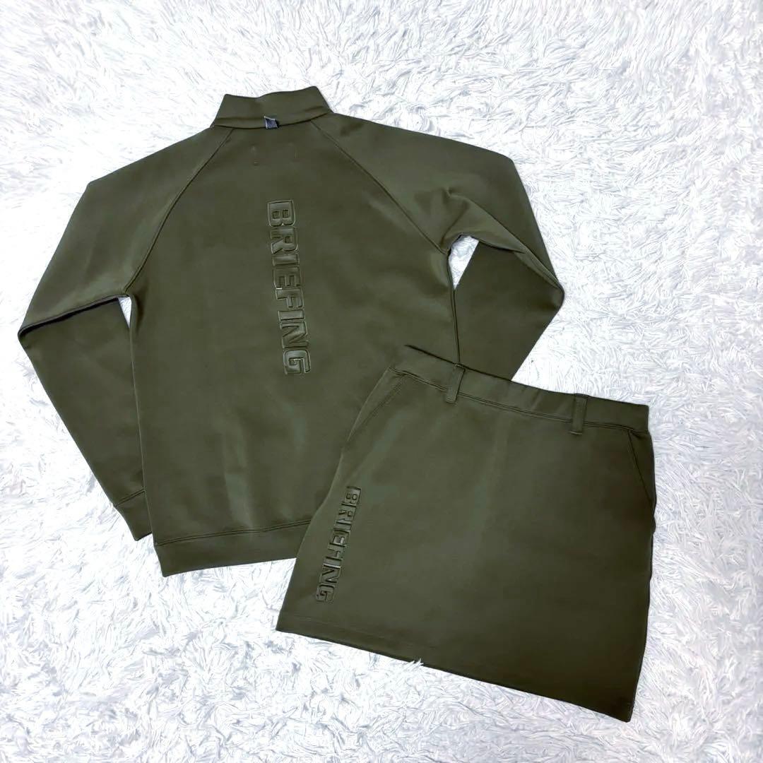 ブリーフィング ゴルフ ハーフジップ カーキ 3d トップス