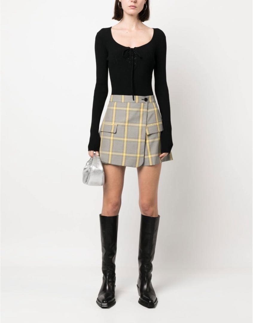 MSGM 38サイズ　スコート　イエロー　グレー