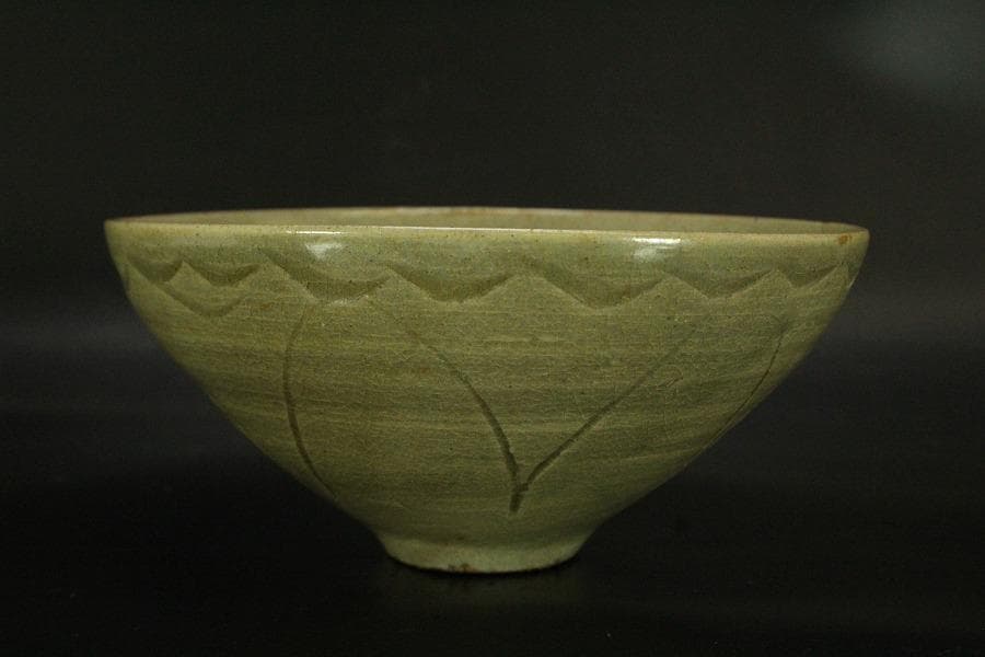 高麗 青磁 蓮弁紋 碗 茶道具(ZE556)