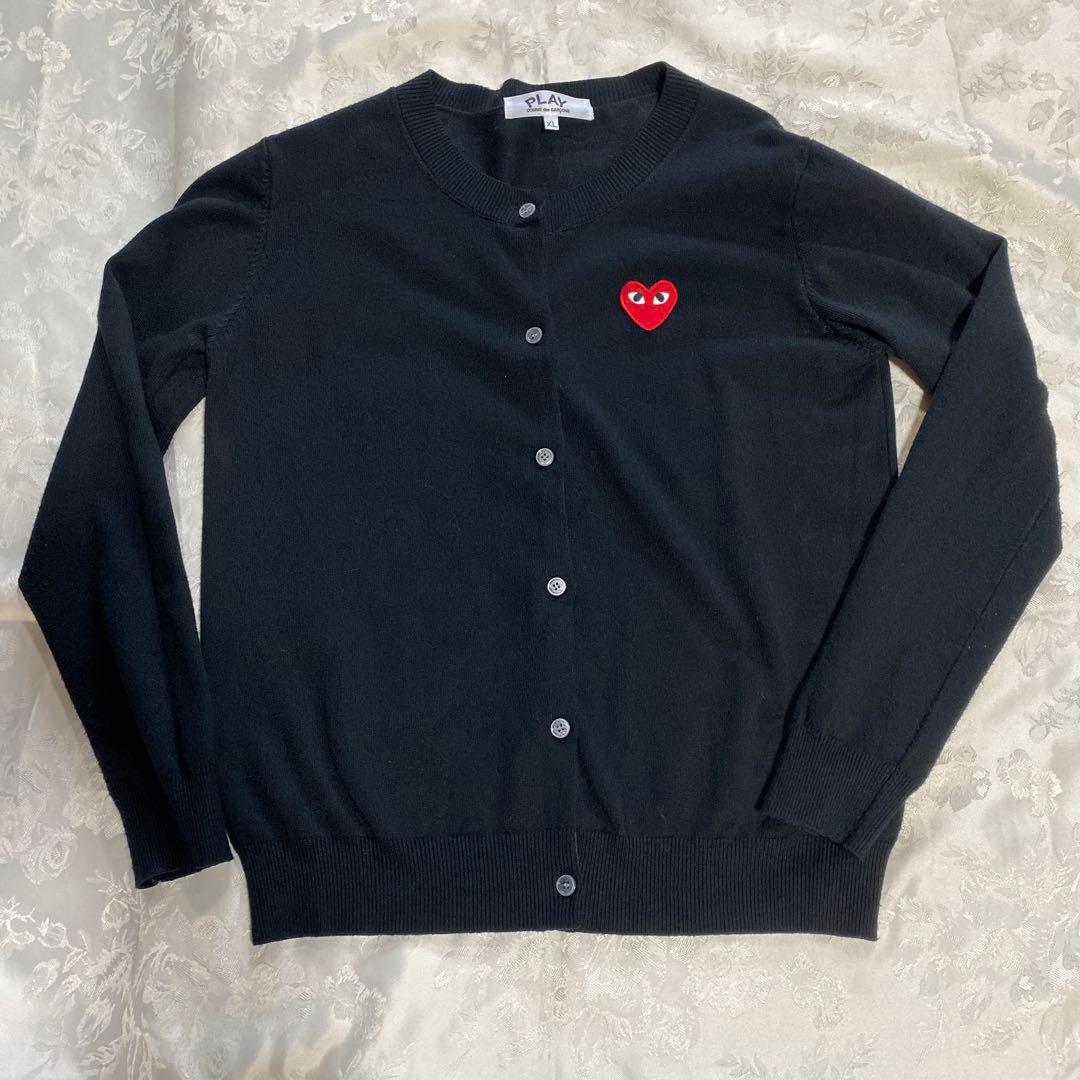 PLAY COMME des GARÇONS ブラックカーディガン XL