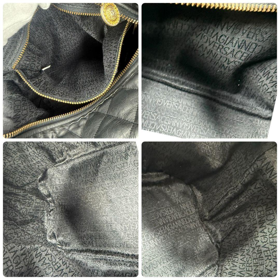 ジャンニヴェルサーチ サンバースト 刺繍 キルティング バニティバッグ 黒