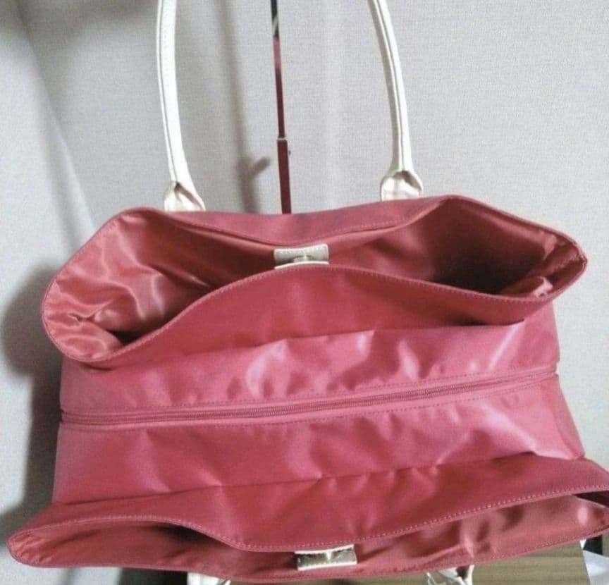 新品 Black＆White/ブラック&ホワイト 立体花柄 トートバッグ ピンク