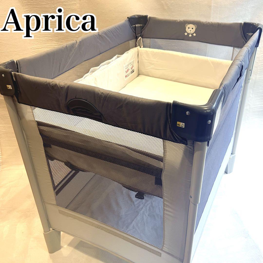 未使用級✨️ Aprica ココネルエアーAB グレーベアー ベビーベッド