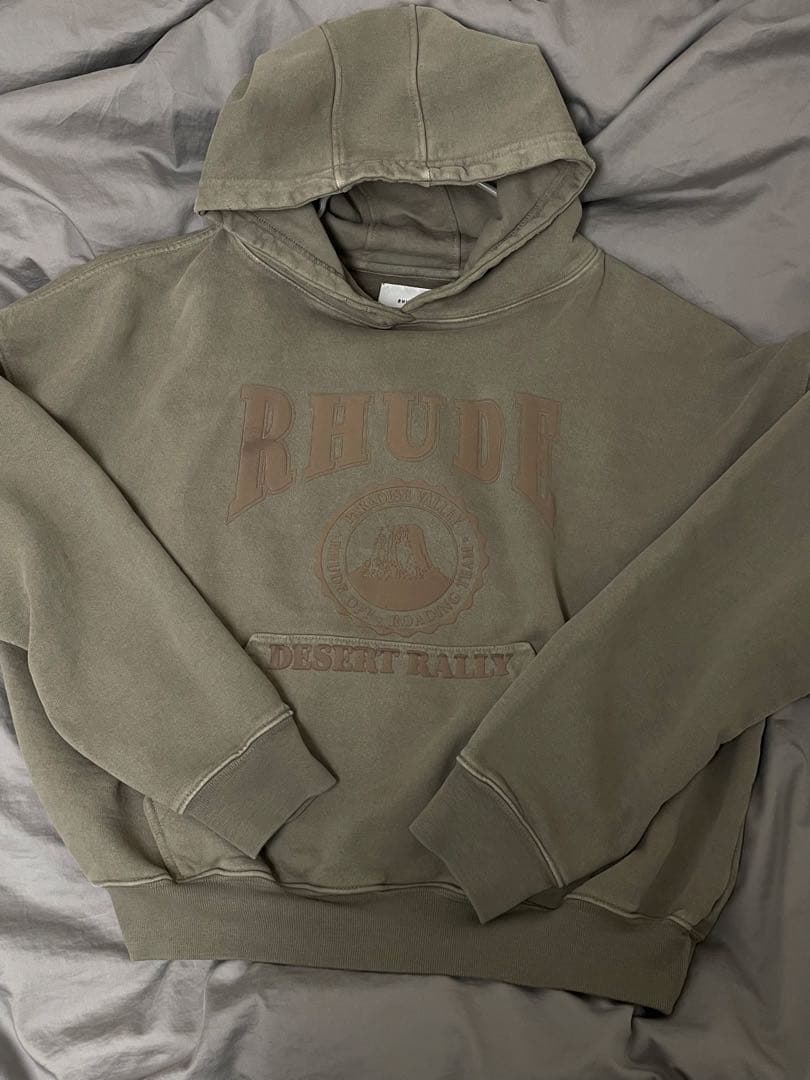 ウェア Rhude Tan Cropped Desert Valley Hoodie