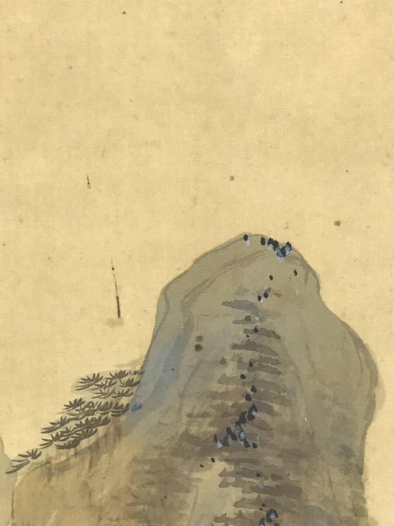 真作/山田秋坪/山水図/山屋訪友/山水人物図/掛軸☆宝船☆AH-691