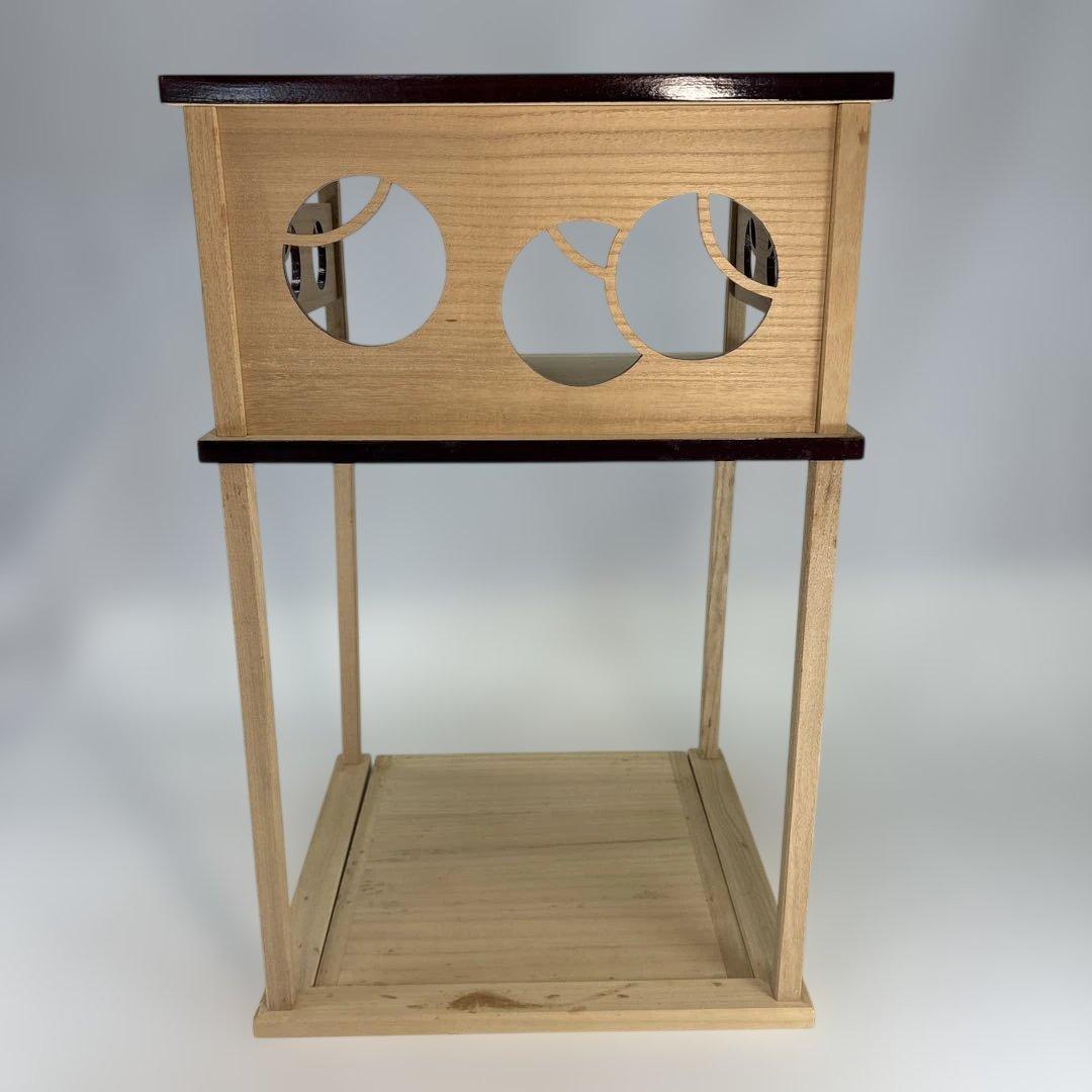 【中古品】而妙斎好 壺々透 二重棚 （紙箱）組立式USED〈税込•送料込〉