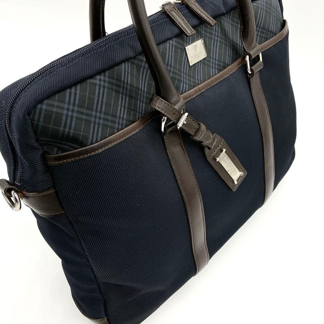 【BURBERRY BLACK LABEL】ビジネスバッグ　紺色　キャリーオン