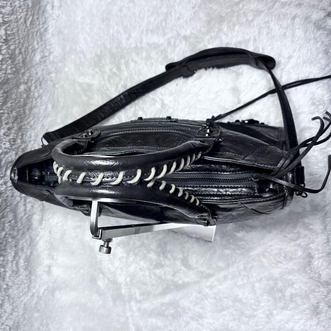 00s y2k アーカイブ シワ加工 レザー バッグ ショルダー可 A4