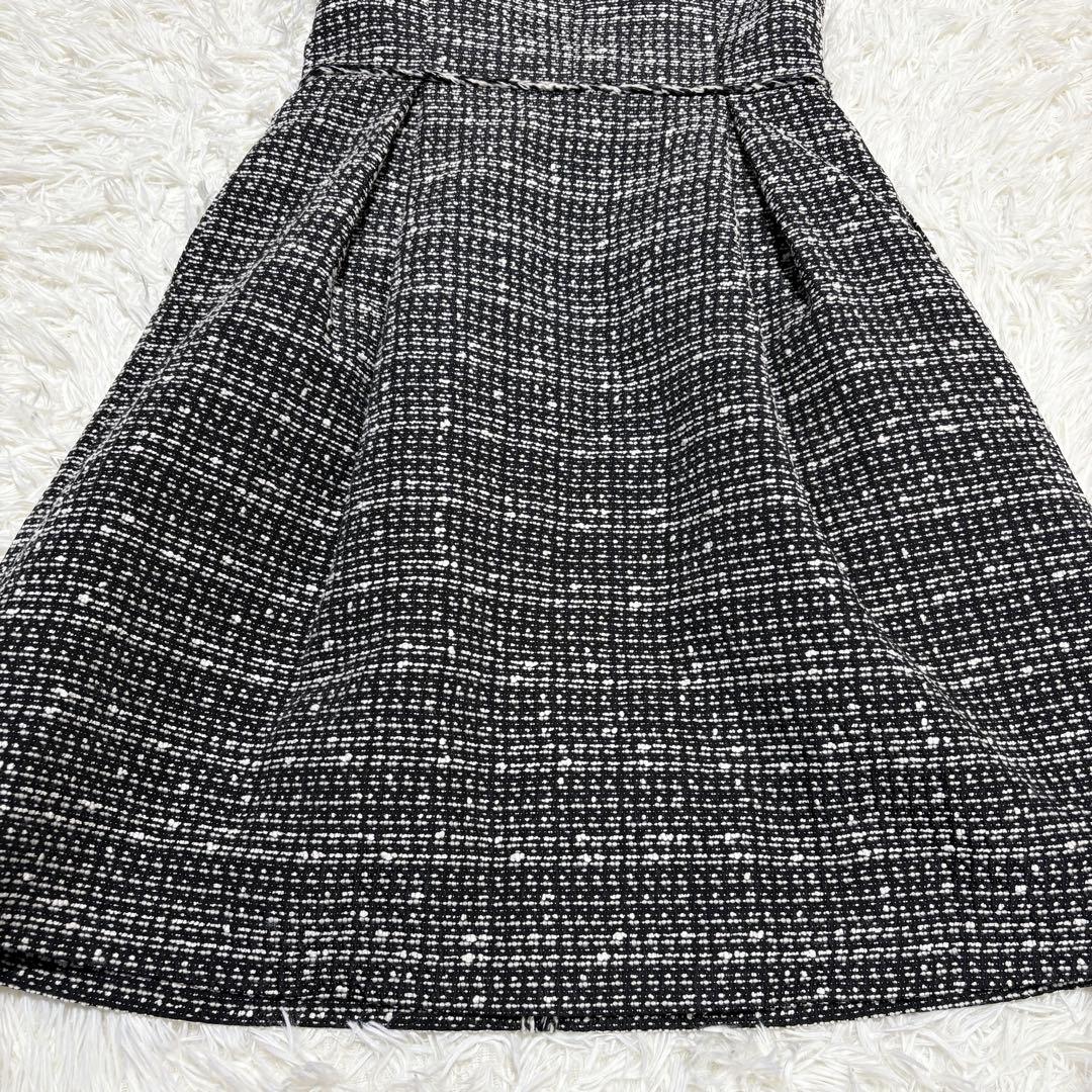 【美品】Rene TISSUEツイードワンピース Aライン フレア 38