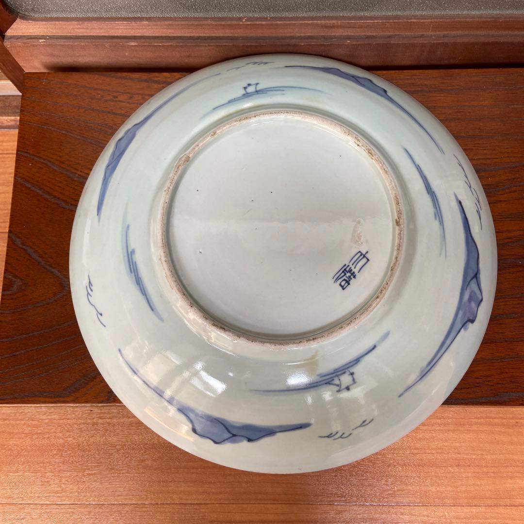 古伊万里染付風景図大皿