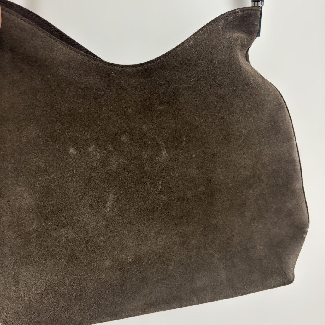 GUCCI 濃茶　バックスキン　バンブーバッグ