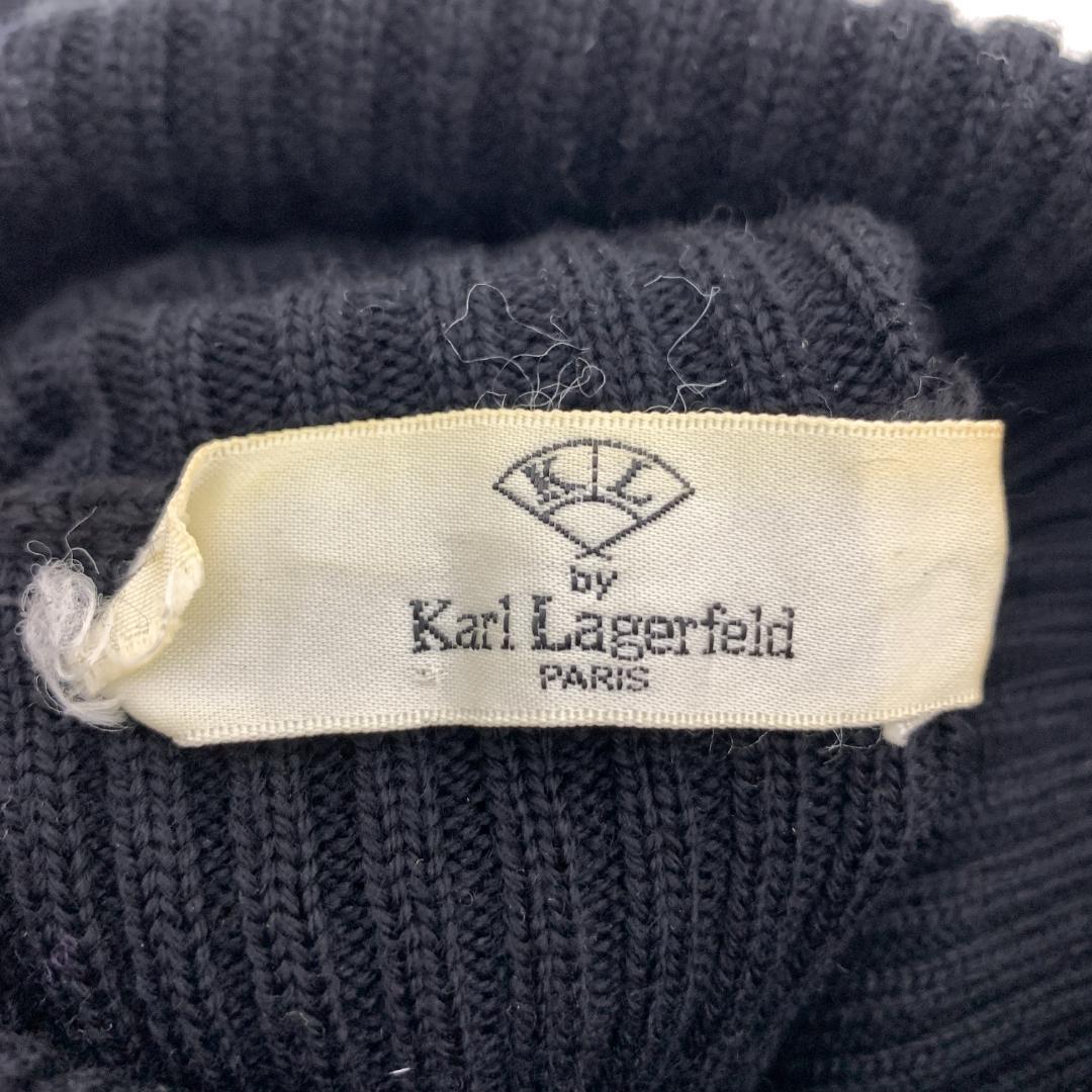 LA8813 カールラガーフェルド ニットワンピース 黒 ウール S-M程度