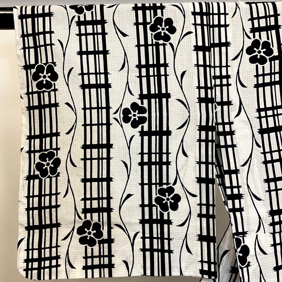 美品　未使用　綿紅梅　注染　浴衣