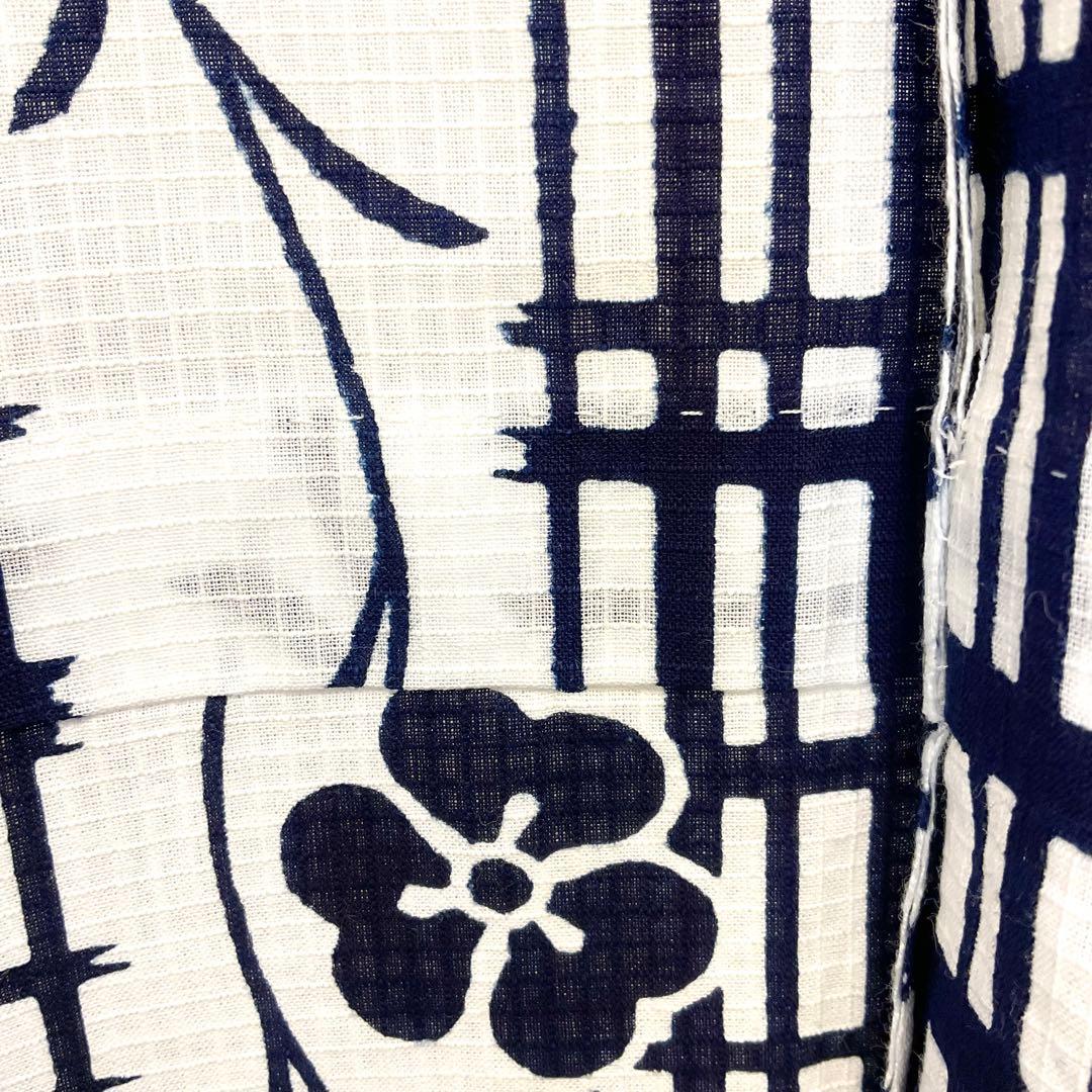 美品　未使用　綿紅梅　注染　浴衣