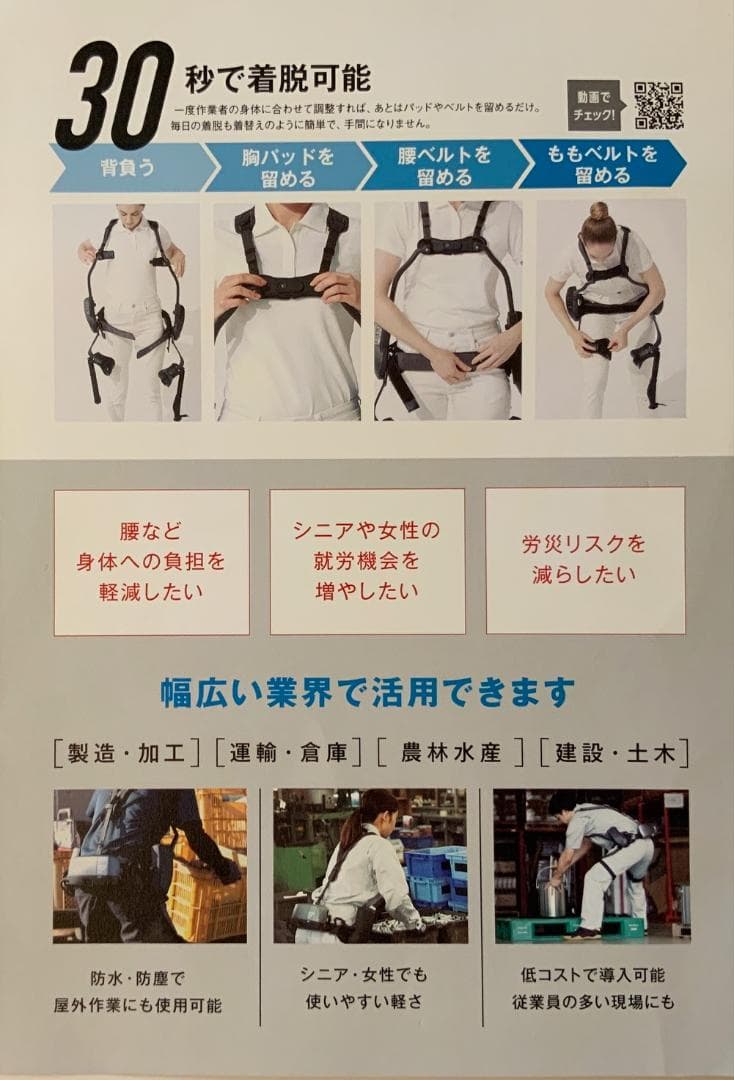 電動アシストスーツ高性能・超軽量SUPPORT JACKET Ep+ROBO