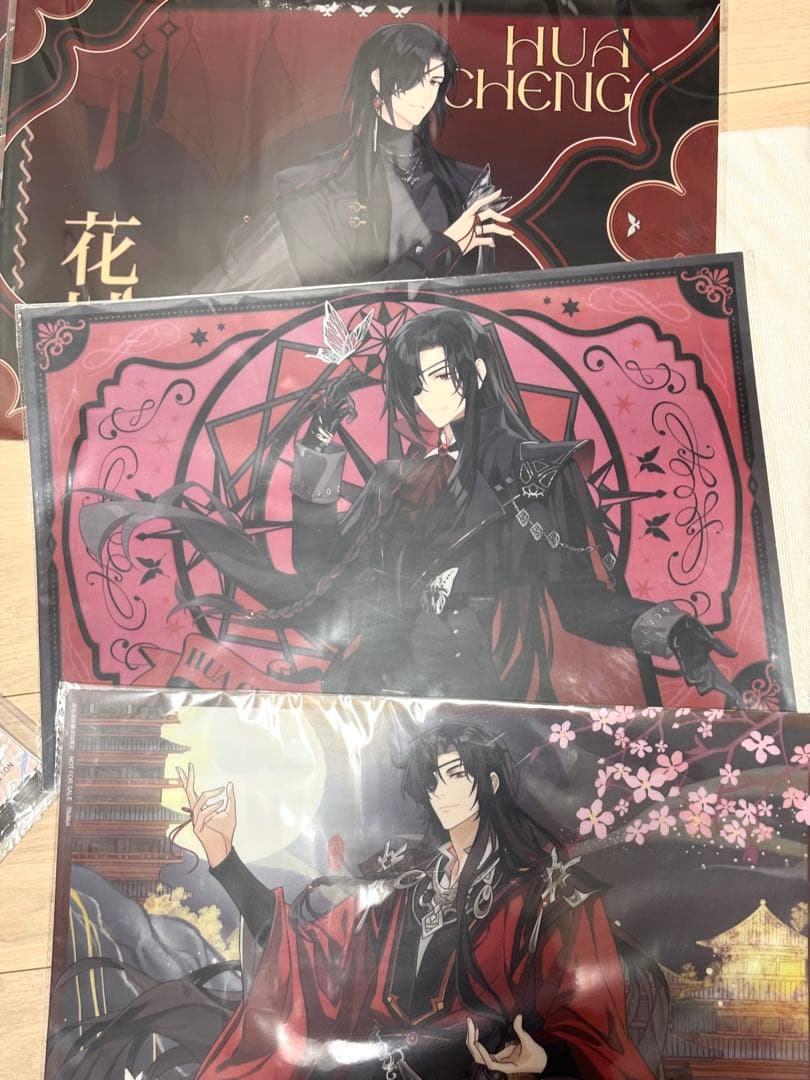 天官賜福　上海　コラボカフェ　次元波板糖 ランチョンマット　花城3枚セット