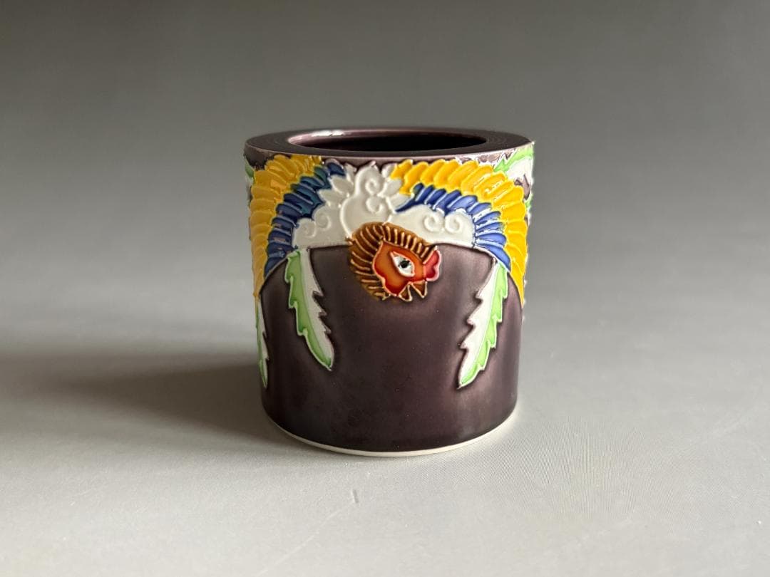 中村翠嵐　紫交趾　鳳凰　蓋置　茶道具