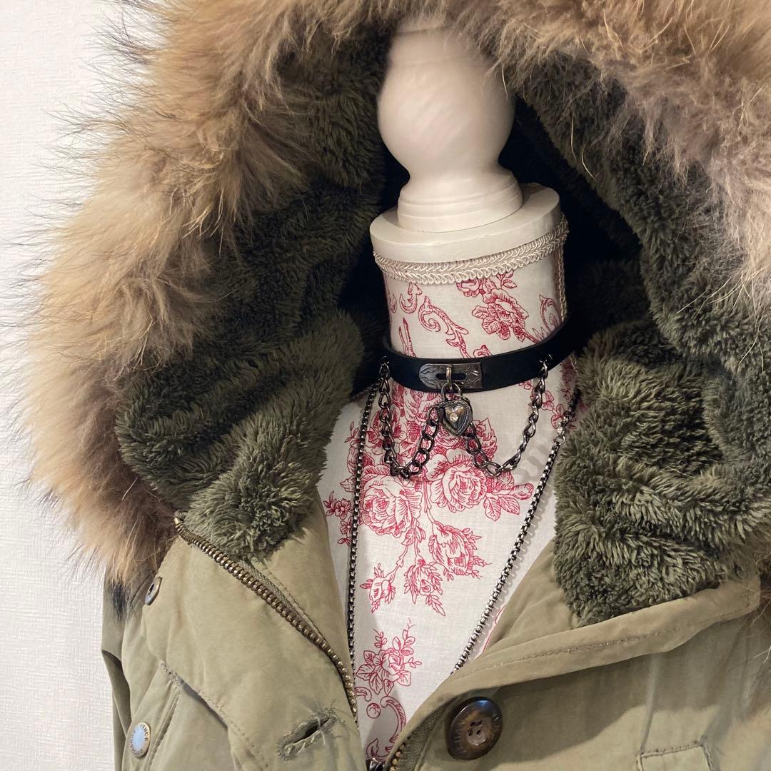 平成ギャル y2k ミリタリージャケット　鬼ファー　裏ボア　モッズコート