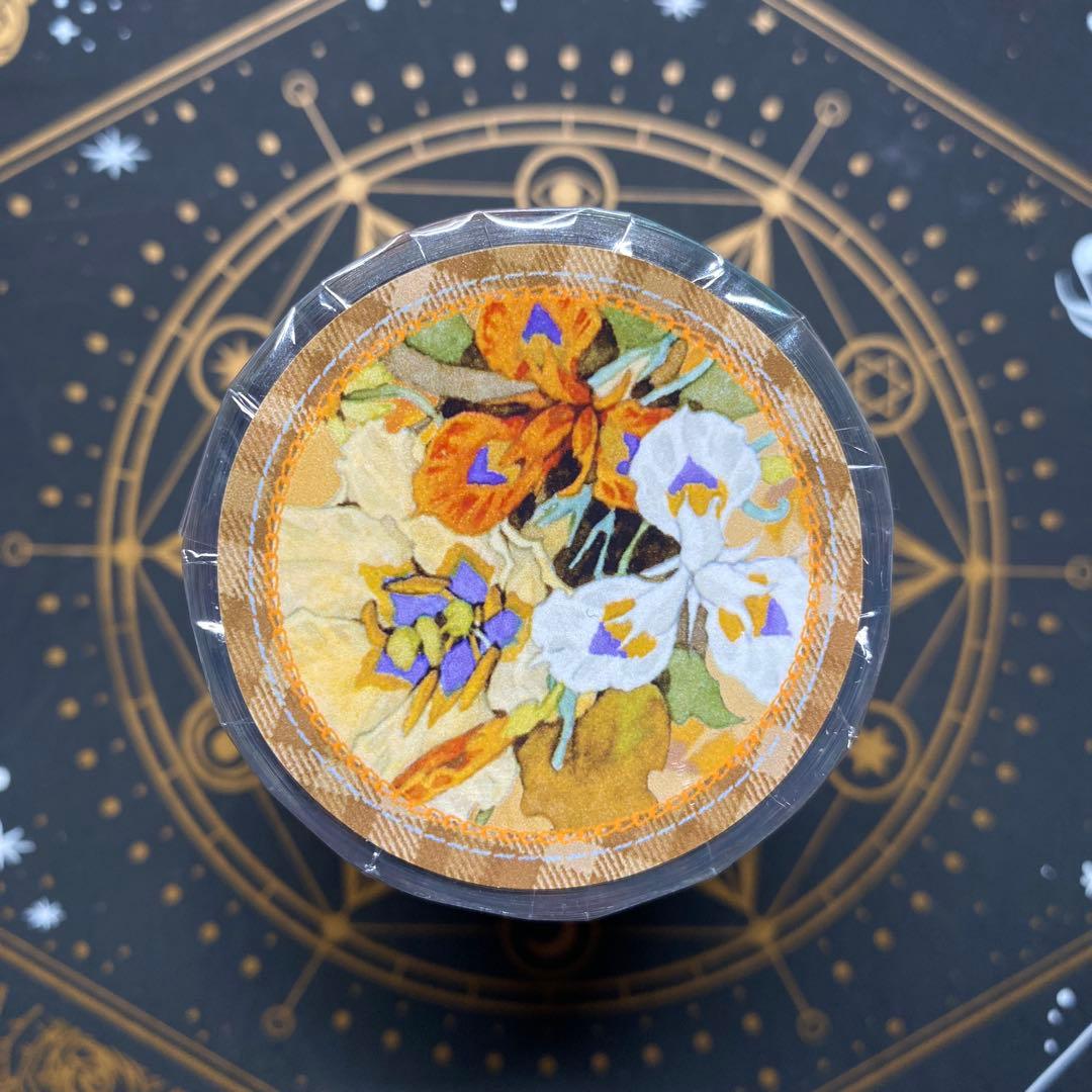 【9411】海外　マステ　3/5/巻　貝殻光マスキングテープ　お花系