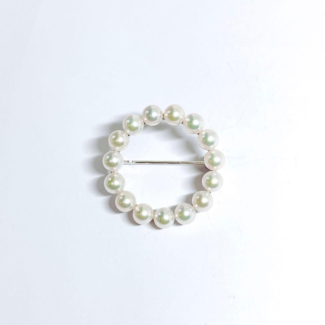 【現行完売品・未使用品級】✨ミキモト パール　ブローチ　サークル