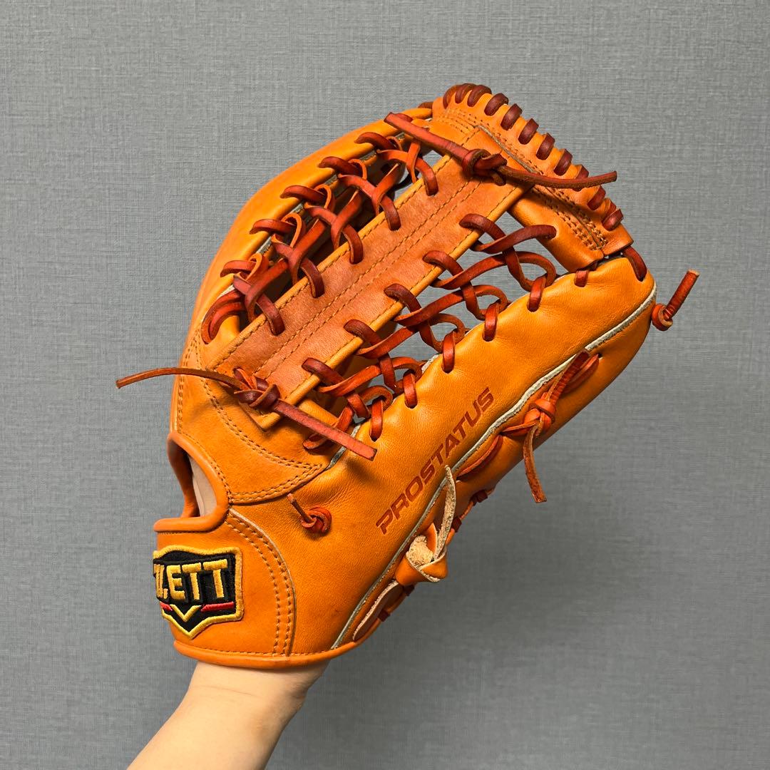 1072 ZETT プロステイタス 型抜群 即戦力 美品 軟式 外野手用グローブ