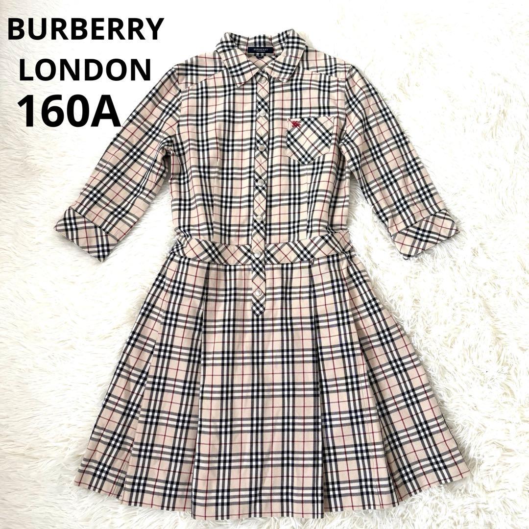 美品☆バーバリーロンドン　ワンピース　ノバチェック　ホースロゴ　プリーツ　M相当