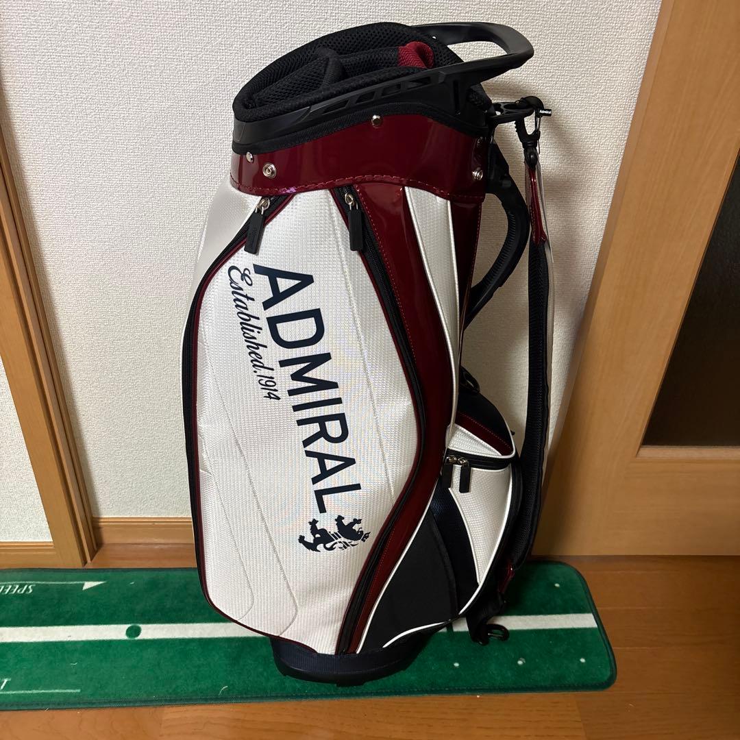 ADMIRAL キャディバッグ ホワイト/レッド/ブラック　トリコロール