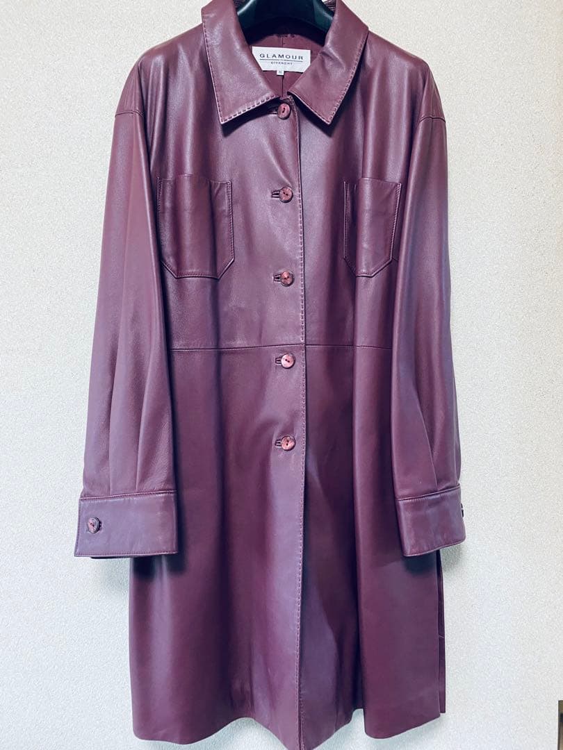 GIVENCHY レザーコート（ワインレッド）　サイズ46
