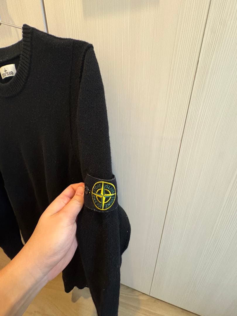 STONE  ブラック クルーネックセーター