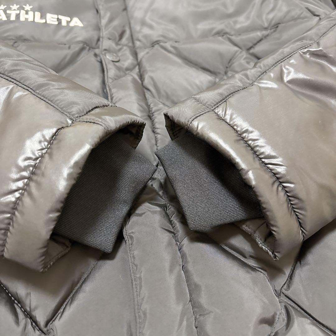 ATHLETA ブラック キルティング ベンチコート 160 サッカー アスレタ