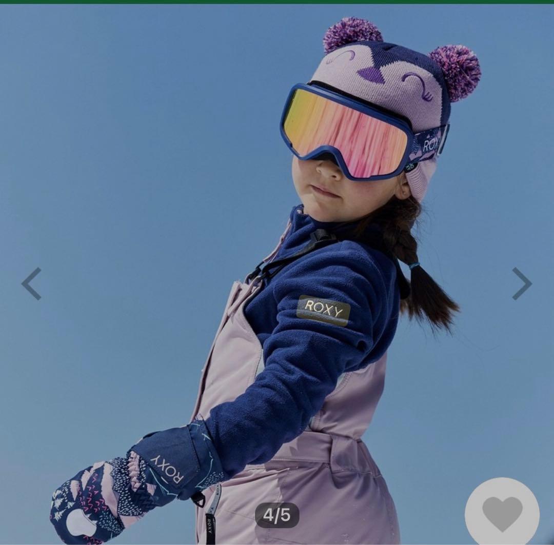 ROXYロキシースキーウエアスノーウェア110120130ニット帽3点セット