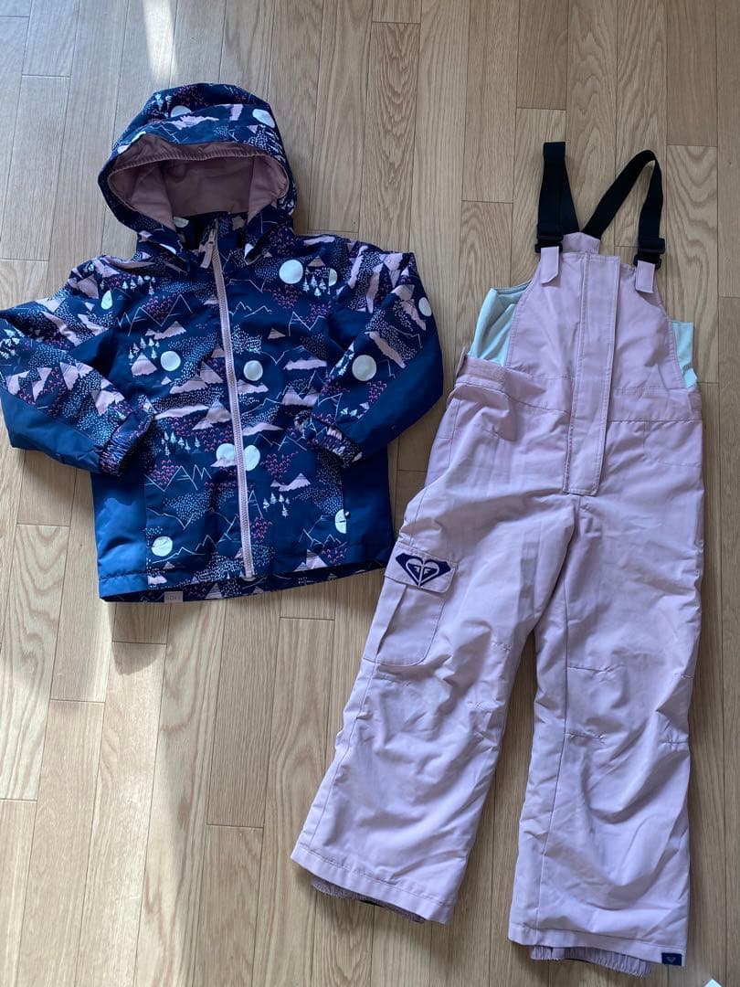 ROXYロキシースキーウエアスノーウェア110120130ニット帽3点セット