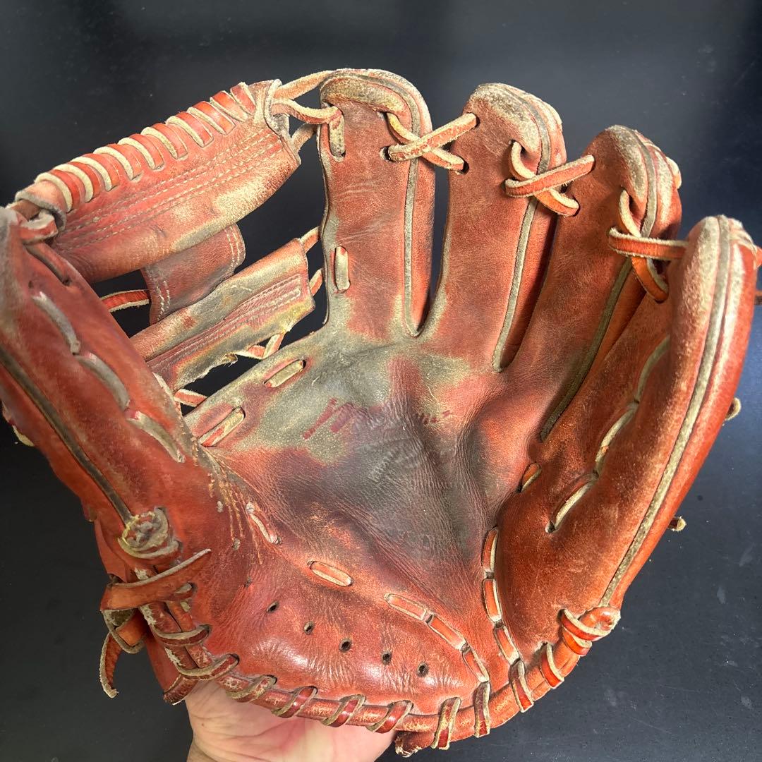 オレンジ レザー 硬式野球グローブ
