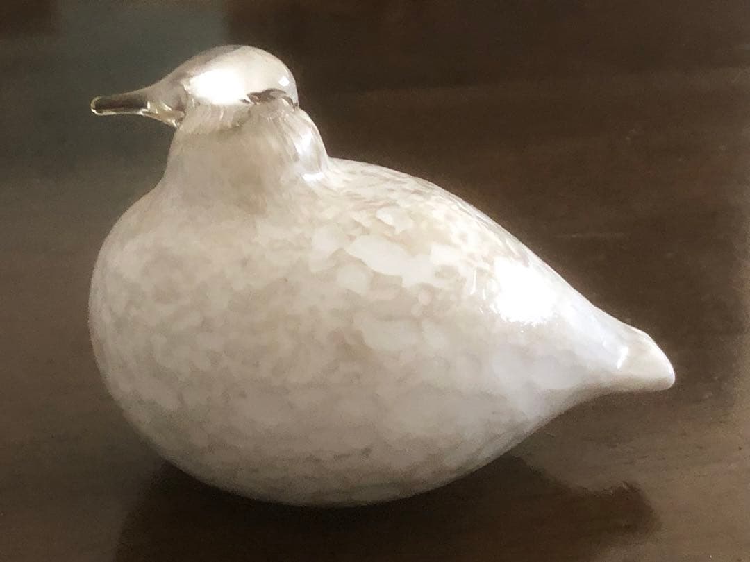 フィンランドの偉大なガラス作家オイバトイッカ作　雷鳥のガラスオブジェ