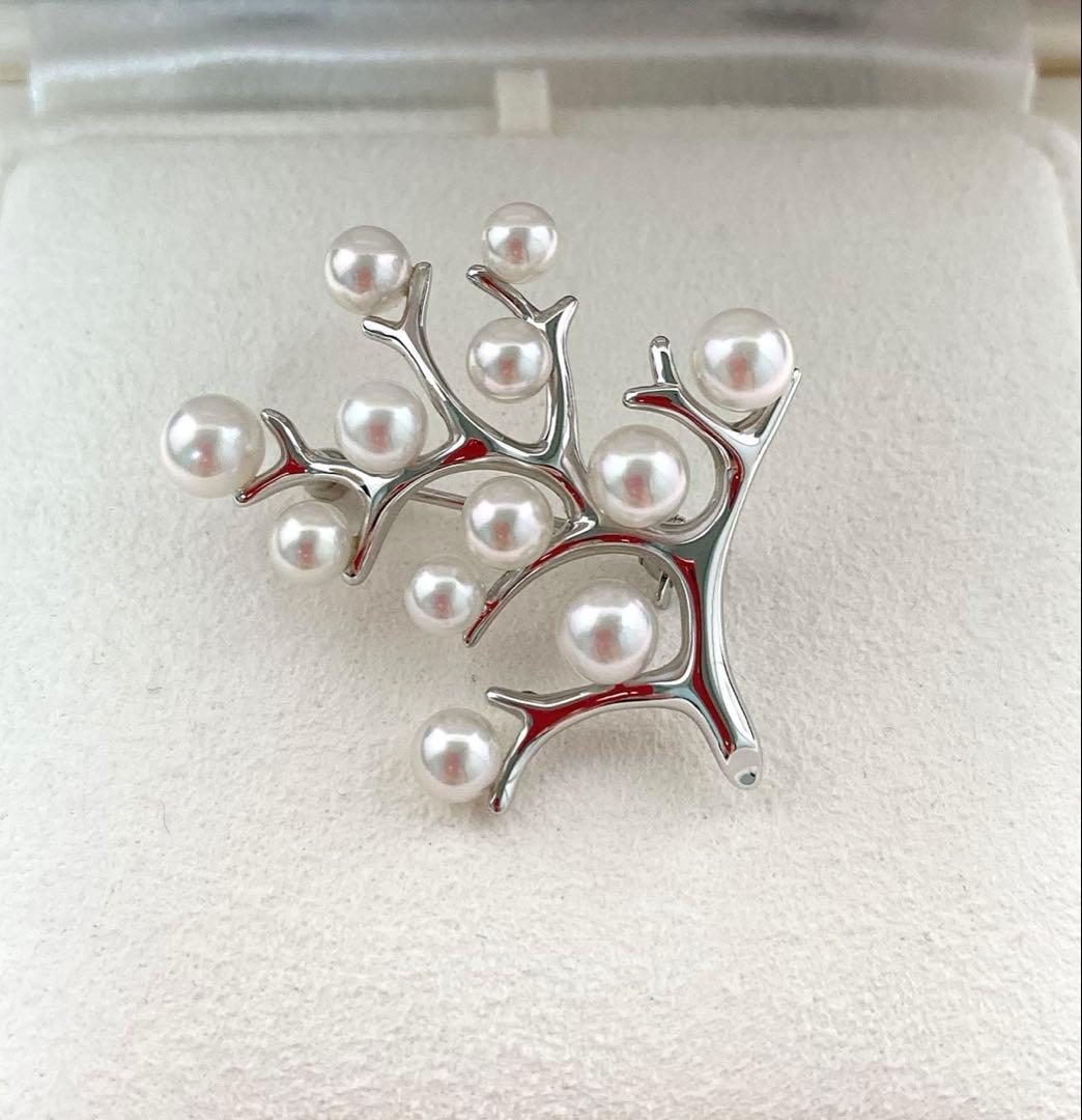 【新品未使用品・幸福の木】ミキモト パール ベビーパール ブローチ 付属品一式