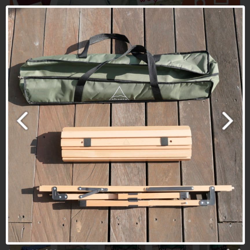 木製アウトドアテーブル 折りたたみ式　シャスタ　フォールディングテーブル