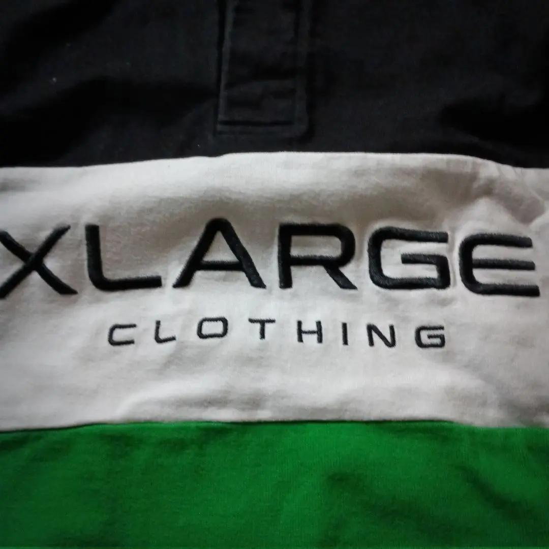 エクストララージラガーシャツ 太ボーダー 3色切替 センター刺繡ロゴ ゆるダボ