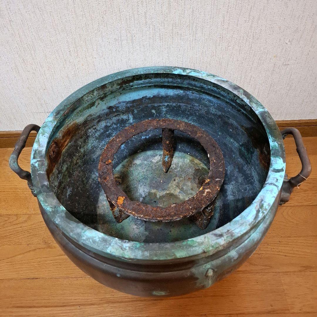 伝統工芸　工芸美術　大火鉢　丸火鉢　銅製火鉢　大型火鉢　 銅製　銅器　古銅