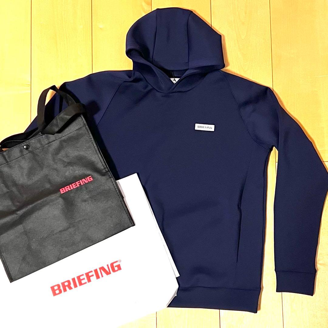 新品タグ付ブリーフィングゴルフ 3Dロゴ ハイストレッチ両サイドポケットフーディ