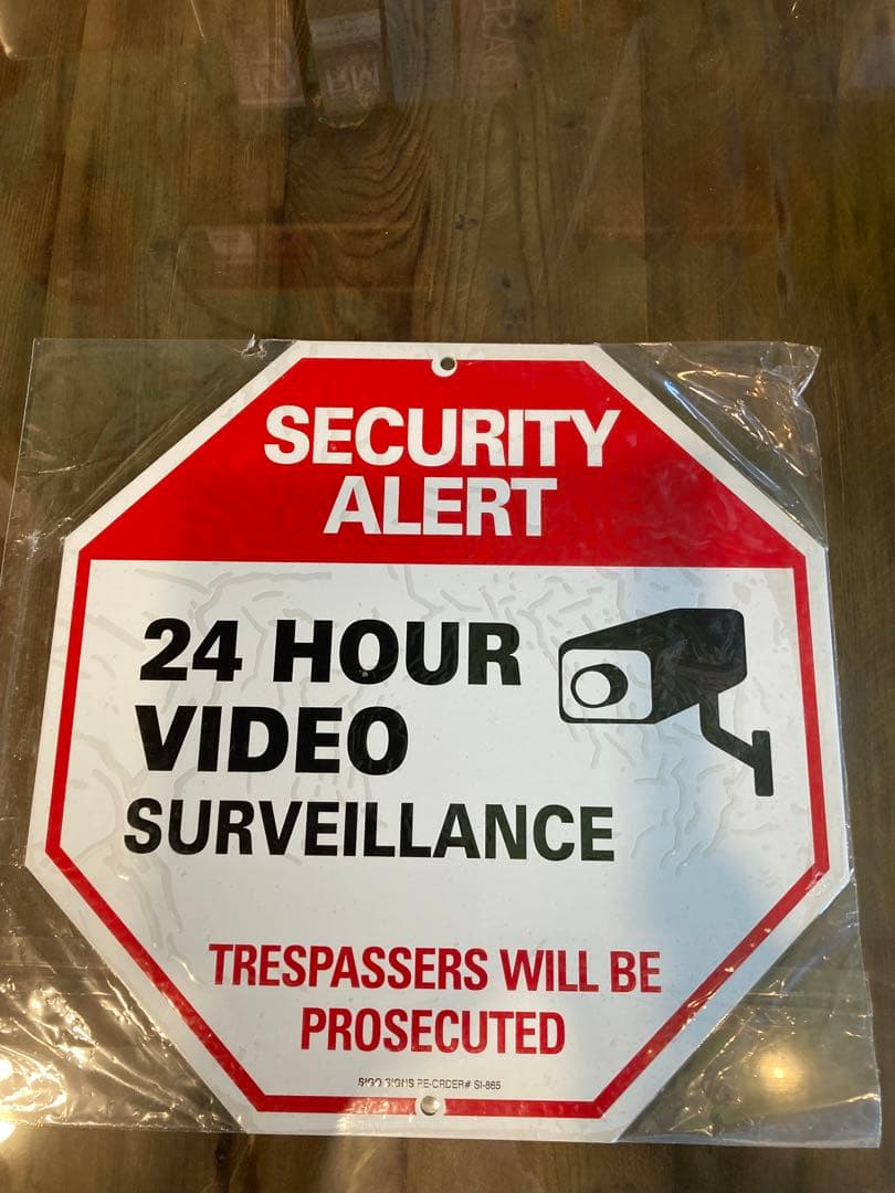 【新品未使用】SIGO SIGNS セキュリティアラート看板