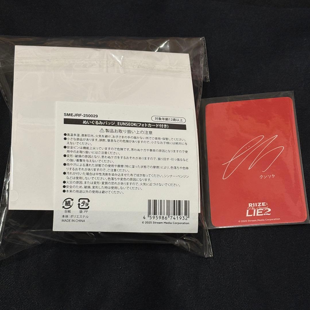 ウンソク ペンミ　ぬいぐるみバッジ　riize トレカ　ソンヨンドリ　ぬい